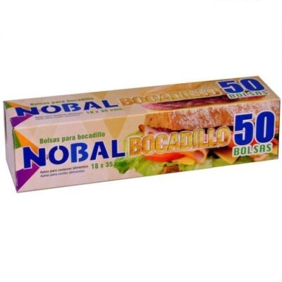 Bolsa de bocadillo Nobal 18x35 cm pack 50 unidades