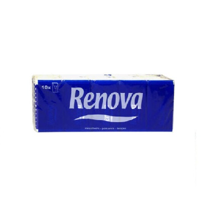 Pañuelos Renova 1/8 blancos pack 10 unidades