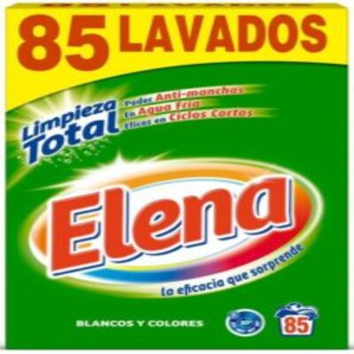 Detergente en polvo Elena formato maleta para 85 lavados