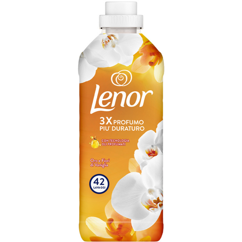 Botella de Suavizante Lenor Oro Vainilla con notas de mimosa y miel