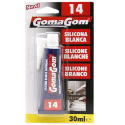 Tubo de silicona blanca Gomagom para sellado de juntas en sanitarios y azulejos
