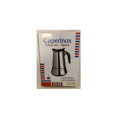Cafetera italiana Cuperinox de acero inoxidable 4 tazas apta para inducción