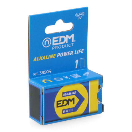 EDM PILA ALKALINA LONG LIFE 6LR61 - 9 V (BLISTER 1 unid.) 26,5 x 17,5 x 48,5 mm