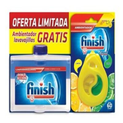 Pack Finish limpiamáquinas doble acción + ambientador oferta limitada para lavavajillas