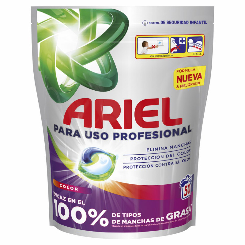 ARIEL-PODS-DET-CAPS-50UD-COLOR Ariel Professional Todo En 1 Cápsulas Color 50 Unidades - Imagen 1