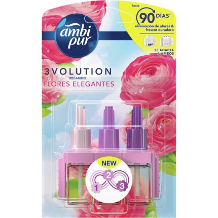 Ambipur 3Volution recambio flores elegantes ambientador eléctrico con tecnología OdourClear