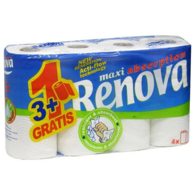 Papel de cocina Renova Maxi 2 capas pack 3+1