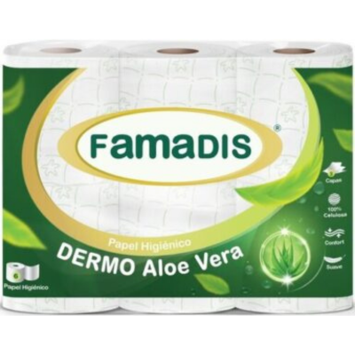 Papel higiénico Famadis aloe vera 3 capas pack 6 rollos