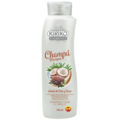 Champú Kiriko aceite de coco y cacao 750 ml nutritivo y suavizante