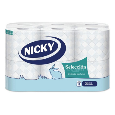 Papel higiénico Nicky Selección 3 capas 12 rollos