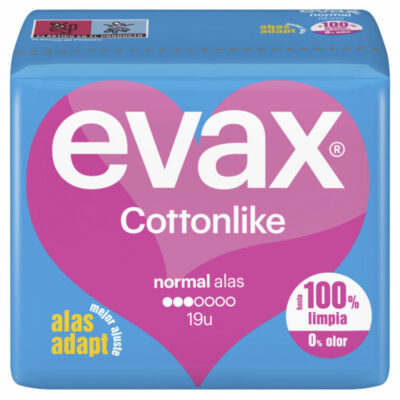 evax-compresa-normal-con-alas Paquete de compresas Evax Normal con Alas Cotton-Like para una mejor sujeción