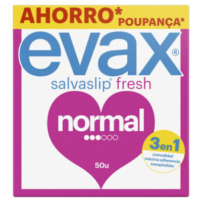 evax-salvaslip-normal-44-6-formato-ahorro Pack de salvaslips Evax Normal de 44 unidades más 6 gratis para uso diario