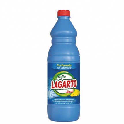 Botella de Lejía detergente azul Lagarto para limpieza y desinfección profunda