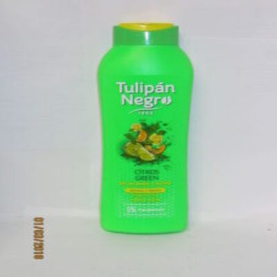 Bote de gel de baño y ducha Gel Tulipan Negro Citrus Green con efecto revitalizante.