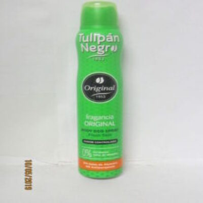 Bote de desodorante en Spray Tulipan Negro Fragancia Original de 200 ml.