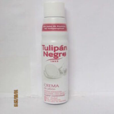 Bote de desodorante en Spray Tulipan Negro Crema de Jabón de 200 ml con efecto suavizante.