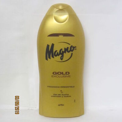 Botella de Gel de baño Magno Gold con fragancia floral de lujo