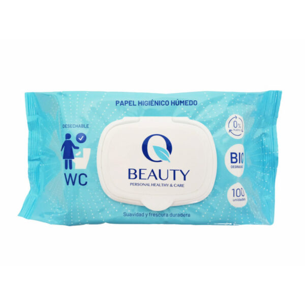 Q BEAUTY TOALLITAS WC BIODEGRADABLES  100 UNIDADES - Imagen 1