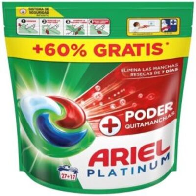 Ariel Platinum detergente en cápsulas 27 + 17 unidades