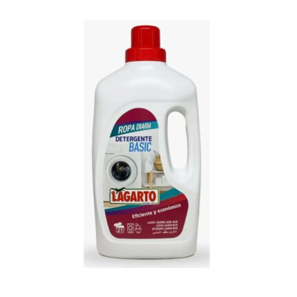 Botella de Detergente líquido Lagarto Basic de 21 lavados para ropa blanca y color