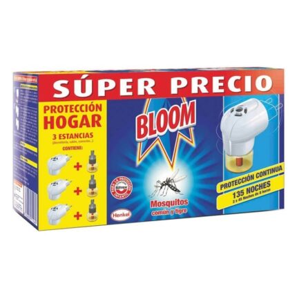 Megapack familiar antimosquitos Insecticida bloom eléctrico 3 recambios+3 aparatos para el hogar