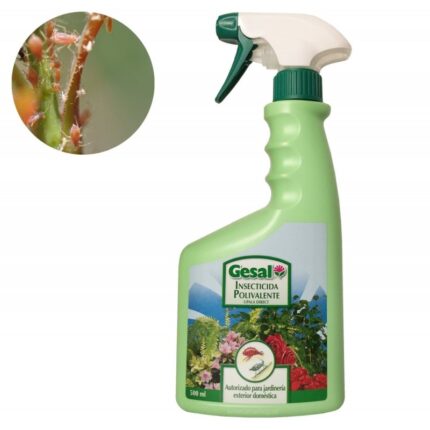Botella con pistola pulverizadora de Insecticida gesal polivalente 500 ml para plantas