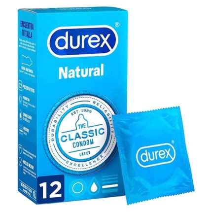 Durex preservativos Natural 12 unidades látex natural lubricados