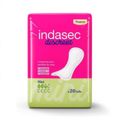 Caja de compresas para pérdidas leves Indasec discreet mini ultrafinas