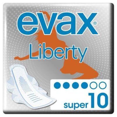 evax-liberty-super-con-alas-absorcion Paquete de compresas Evax Liberty Super con material Flexishape para flujo abundante