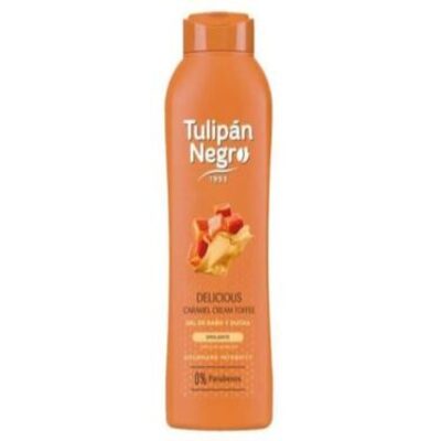 Bote de gel de baño y ducha Gel Tulipan Negro Caramel Cream Toffee de la gama Candy Fantasy.