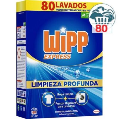 wipp express 80 lavados detergente en polvo