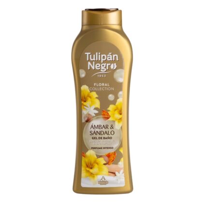 Botella de Gel de baño Tulipán Negro Ámbar y Sándalo fragancia exótica
