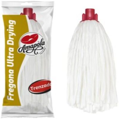 Fregona amapola trenzada profesional de alta resistencia para suelos de gres y terraza