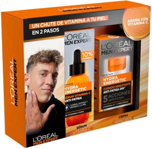 ESTUCHE HYDRAENERGETIC MEN CREMA+SERUM LOREAL - Imagen 1