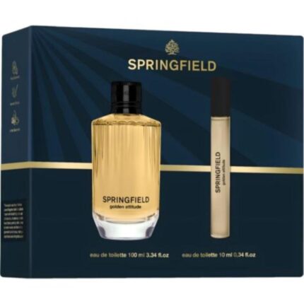 Set de regalo Springfield Golden Attitude con colonia 100ml y vial de viaje