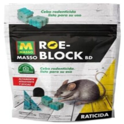 Raticida Massó Block 100 gramos en bloque para control de roedores