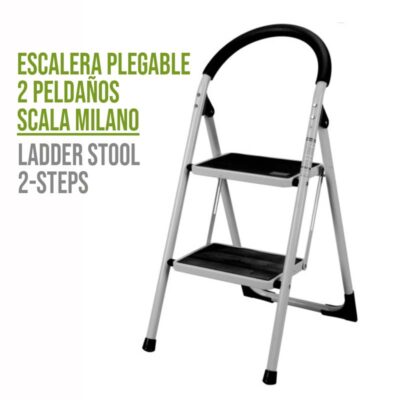 escalera-plegable-2-peldanos-scala-milano Escalera plegable de 2 peldaños Scala Milano de acero con diseño extraplano