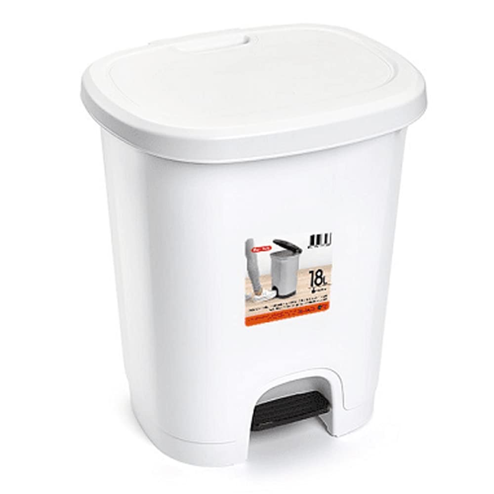 41l4p0N2U-L._SL1000_ CUBO DE BASURA PEDAL PLASTICFORTE 18 L blanco - Imagen 1