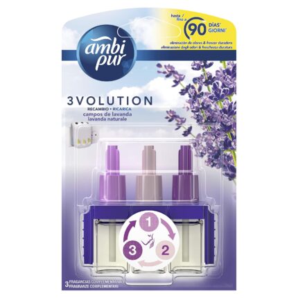 Ambipur 3Volution recambio lavanda eliminación de olores tecnología OdourClear