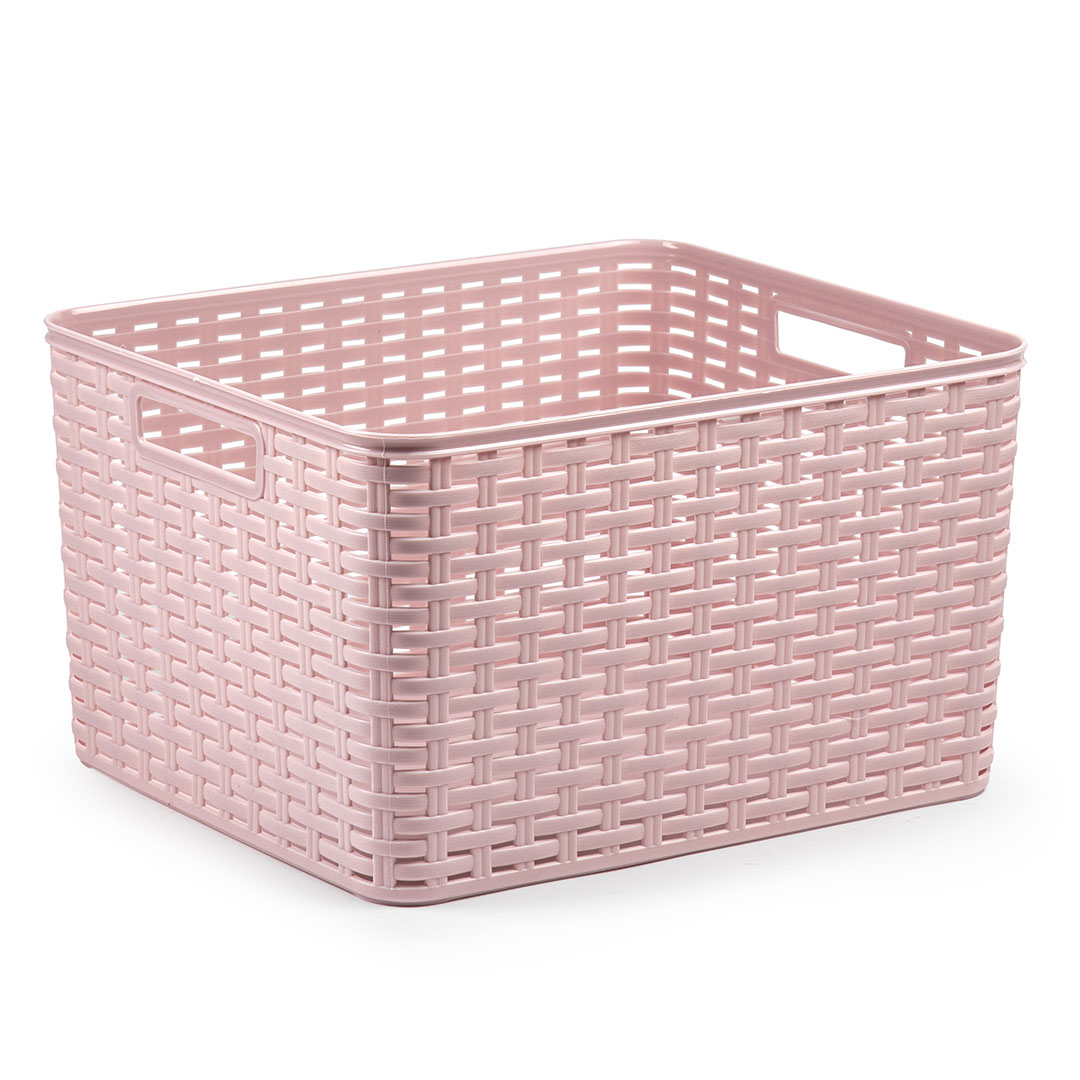 ROSA PLASTIC FORTE CESTA RATAN Nº6 COLOR ROSA - Imagen 1