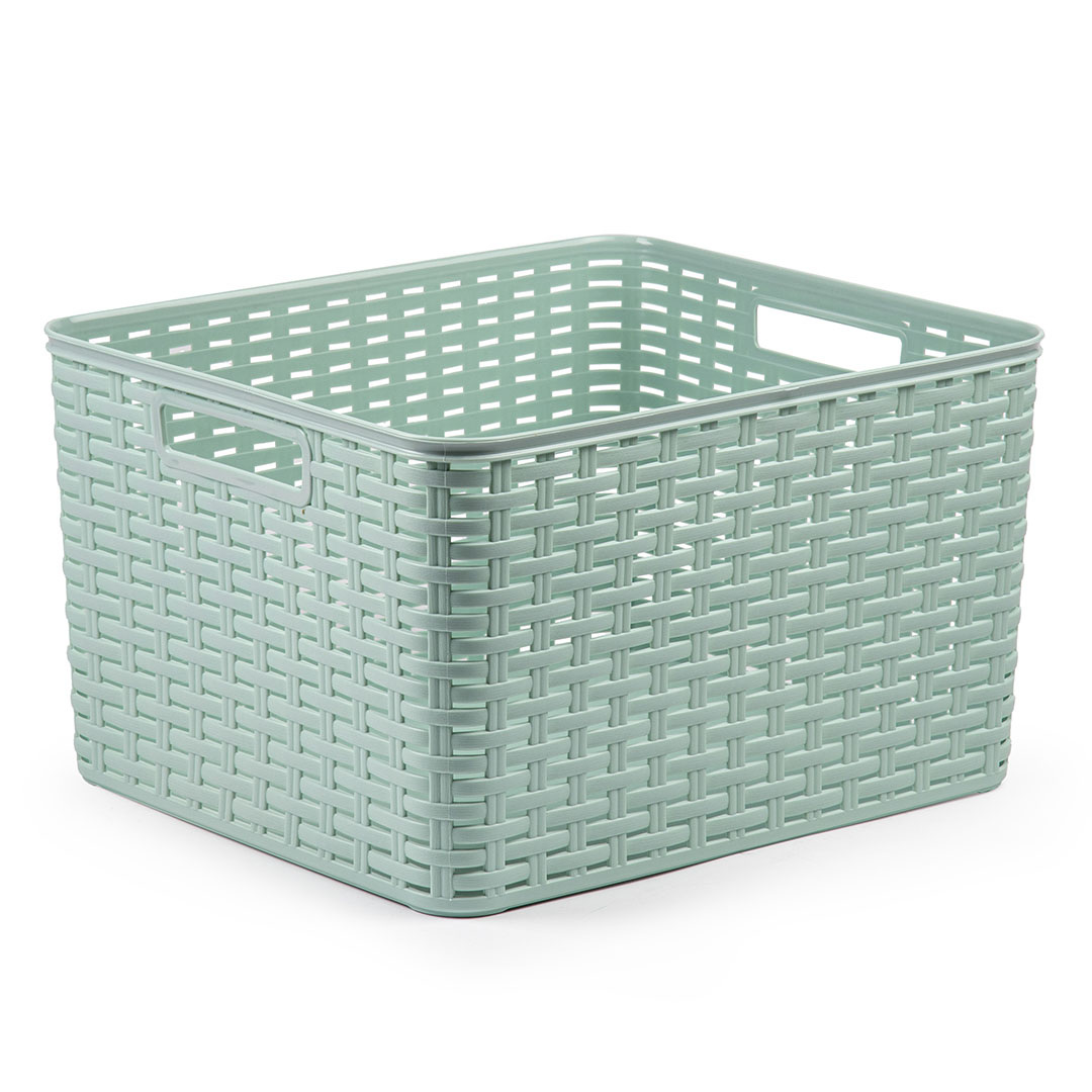 VERDE PLASTIC FORTE Cesta Rattan Nº 6 COLOR VERDE - Imagen 1
