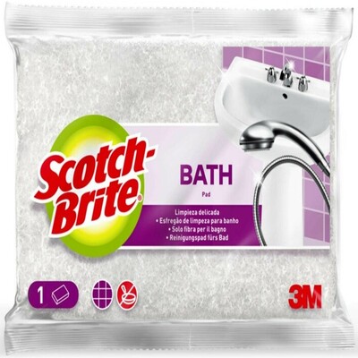 Estropajo Scotch-Brite blanco especial para superficies delicadas de baño