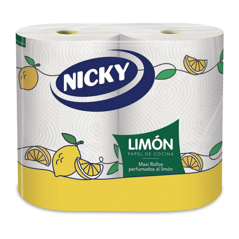 NICKY-PAPEL-COCINA-LIMON-2H-DUPLO COCINA NICKY LIMON 2 CAPAS 21,6M 2 ROLLOS - Imagen 1