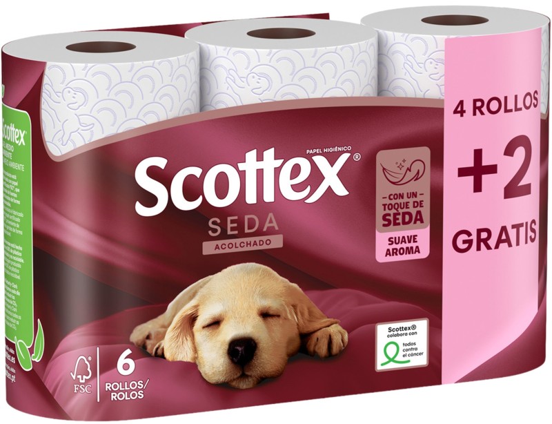 Papel Scottex Seda Acolchado 4+2 Unds. Rollos