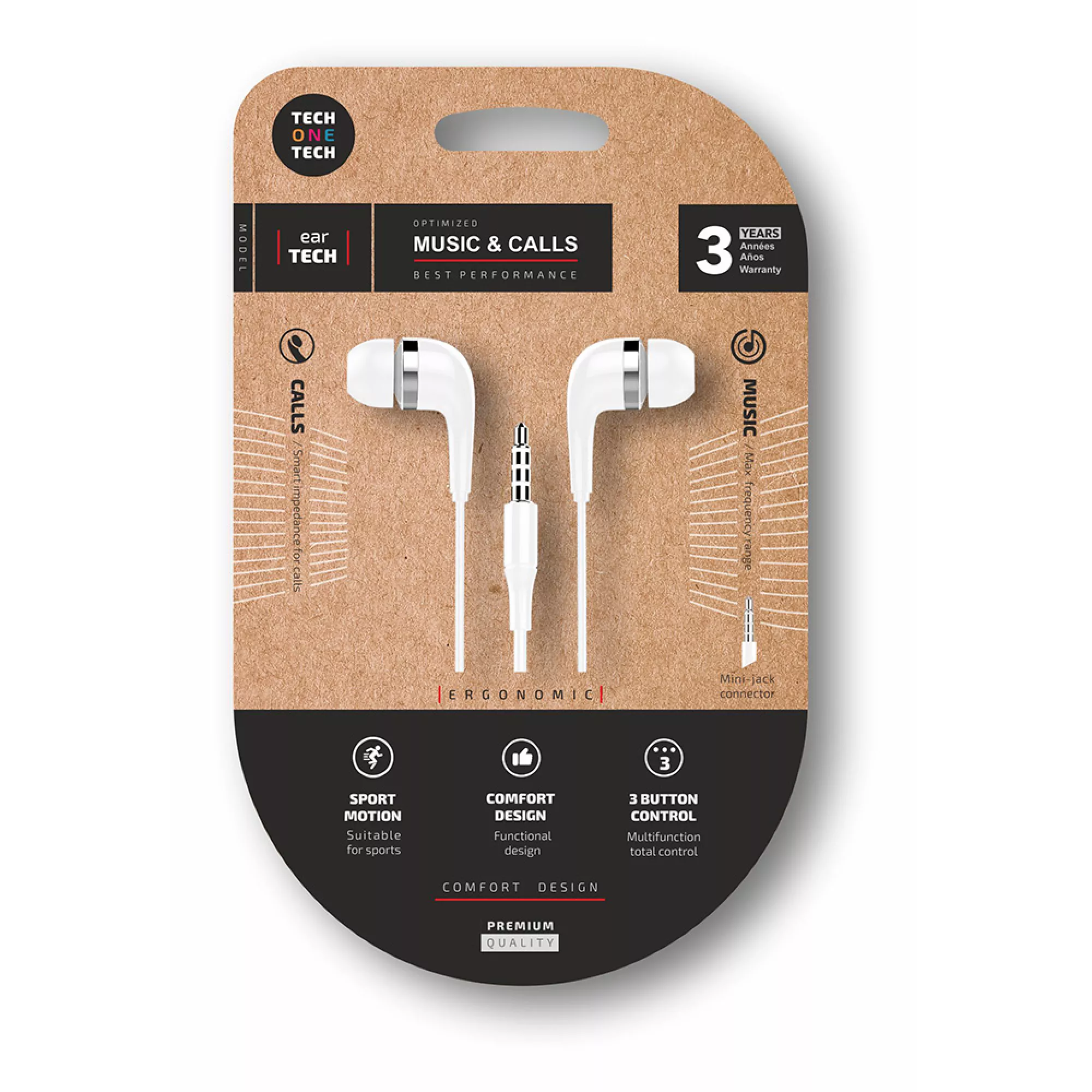 51159_0_1f05633648187f8c88b3ac5533f89d2e AURICULARES EARTECH CON CONECTOR MINI-JACK BLANCOS - Imagen 1