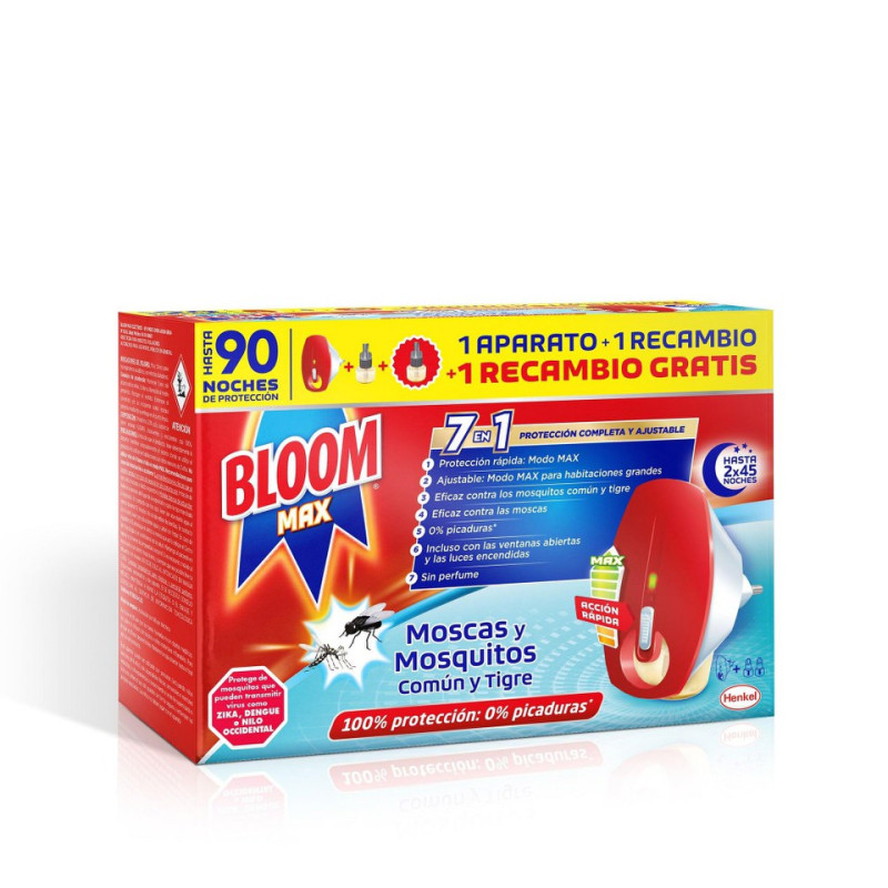BLOOM-INSEC-ELECT-MOSQ-MAX-AP2REC Insecticida bloom max electrico 2 recambios+1 aparato - Imagen 1