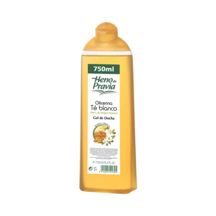 Gel de baño o ducha hidratante con glicerina y té blanco HENO DE PRAVIA 750 ml.