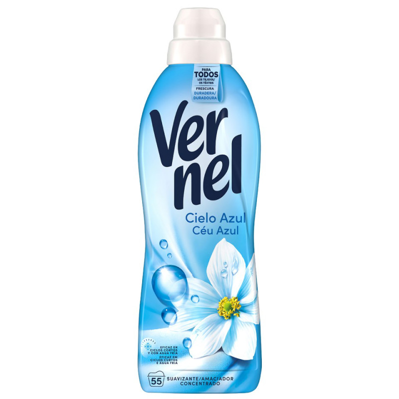 VERNEL-SUAVIZ-CONC-1L-55D-AZUL Vernel Suavizante Cielo Azul 55 Dosis 1 Litro - Imagen 1