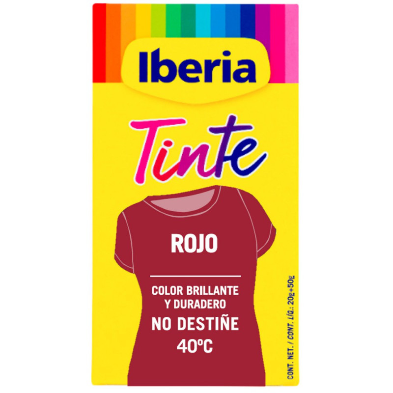 IBERIA-ESPECIAL-TINTE-40-ROJO IBERIA Tinte Ropa Rojo 40º - Imagen 1