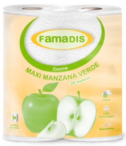 Famadis papel cocina manzana 2 apas 19,92 metros 2 rollos